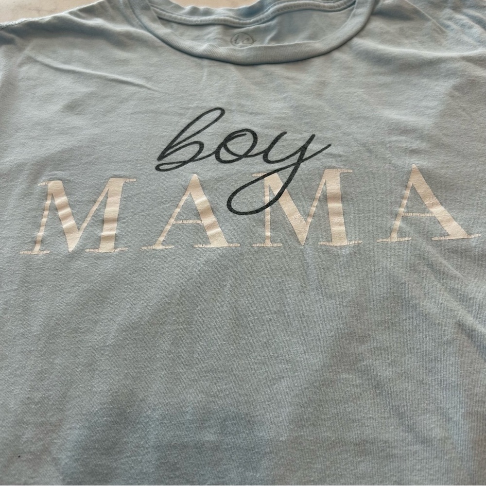Boy Mama Light Blue Short Sleeve Tee